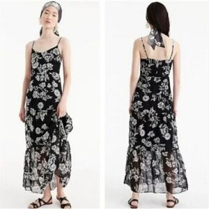 J. Crew Black and White Floral Maxi Dress